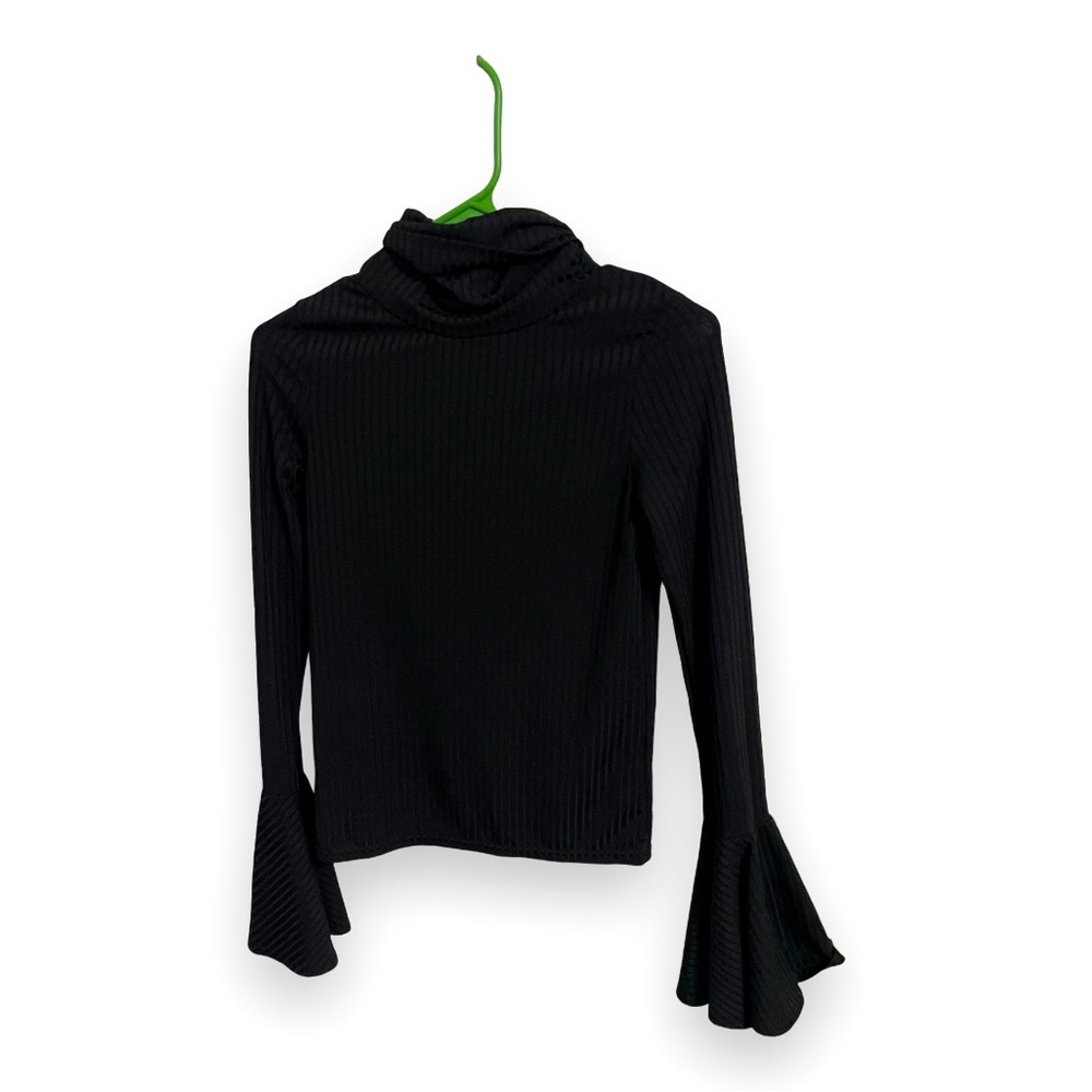 Nasty gal black turtle neck with flared sleeves